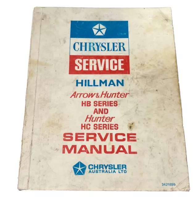 chrysler service Hillman Arrow & Hunter HB series and HC Series service Manual