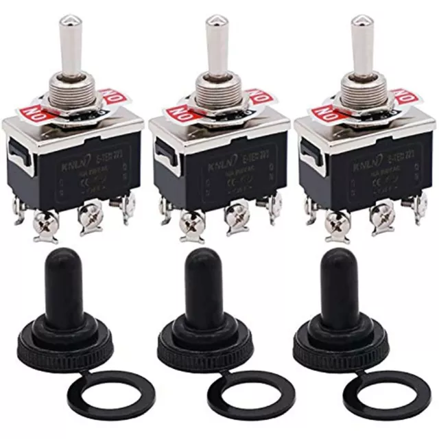 /3Pcs Heavy Duty Rocker Momentary Toggle Switch 20A 125V DPDT Position 6 Pin Bat