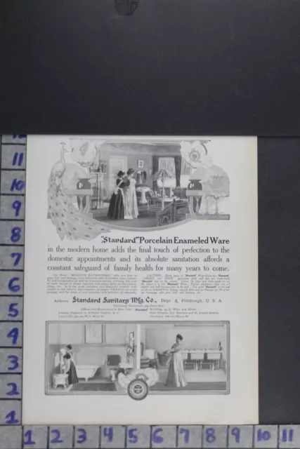 1907 Edwardian Home Decor Bathroom Tub Laundry Standard Co Vintage Ad Ef014