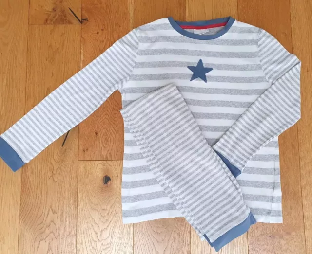 The Little White Company Boys Pyjamas Age 11-12yrs Grey Stripeand Star