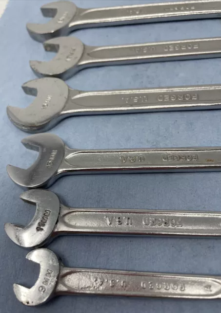 Indestro Metric Open End Wrench Set 6 piece 8-19mm 941-7mm USA with Bag 3