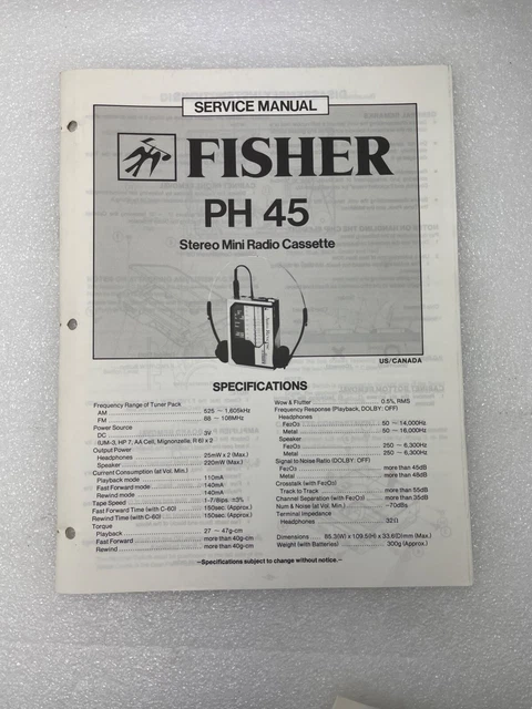 Walkman Fisher PH-A100 Vintage – Radio Cassette Enregistreur – Fonctionne !