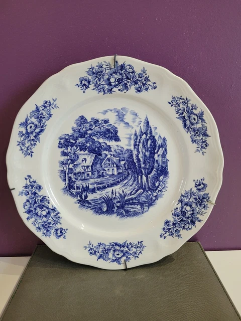 Assiette Publicitaire Ancienne – Faïence Saint-Amand – Bleu D'Auvergne Surchoix – France