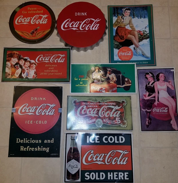 LOT OF WALL posters Drink Coca Cola Coke metal tin signs $139.89 - PicClick