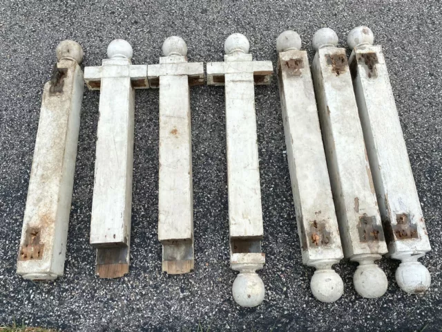 7 Vintage Porch Architectural Pieces, Double Finial Ends, Balusters, RePurpose