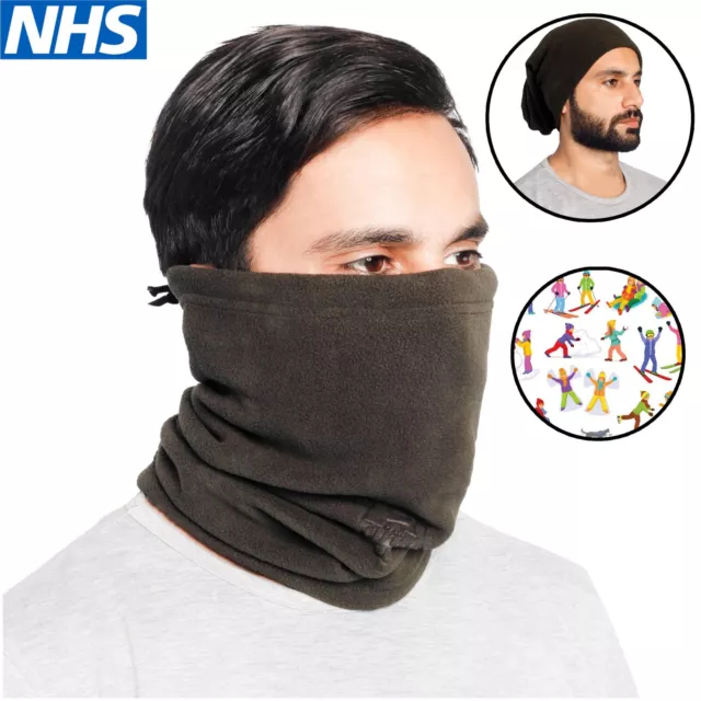 Unisex Neck Warmer Face Scarf Cycling Winter Fleece Mask Tube For Multiple Use