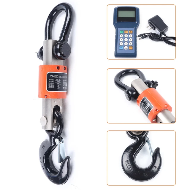 10T Hanging Crane Scale Digital Electronic Remote Wireless W/ Handheld Meter USA