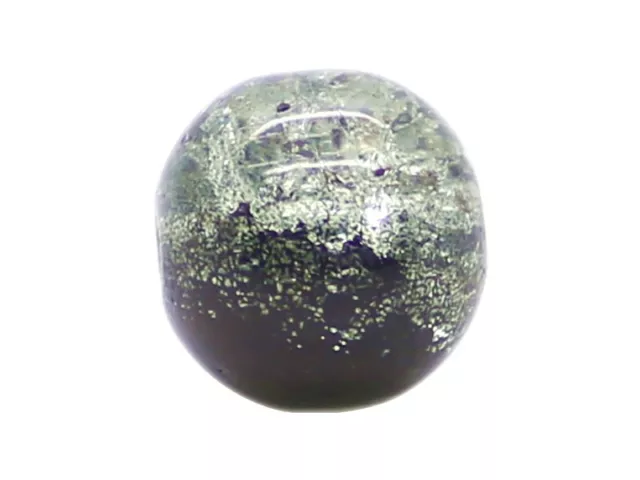 30 x Perle en Verre Craquelé Bicolore 10mm Noir