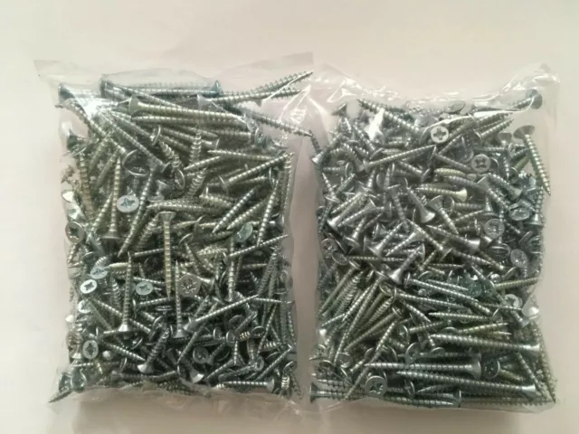 480g OF 'MIXED IN THE PACK' MULTI-PURPOSE POZI PZ2 WOOD SCREWS ZINC BZP CHEAP !!