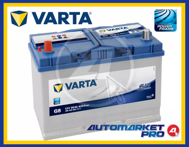 Batería para Coche VARTA G8 12V 95Ah Amperio 830 En Dynamic 306x173x225 595405