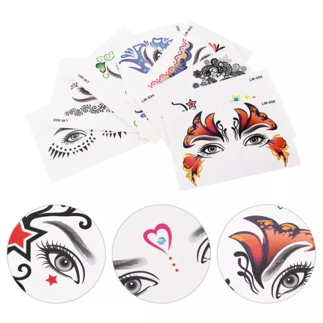 8 Sheets Eye Forehead Makeup Stickers for Day of the Dead & Masquerade