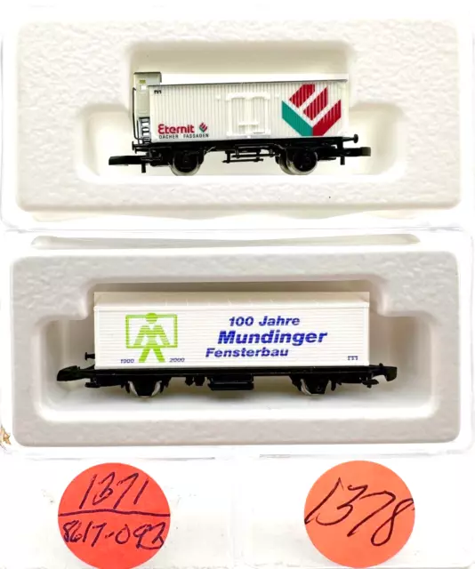 Marklin Z Scale M/M 1371 & 1378   2 COLLECTOR Freight Cars  Marklin Boxes  C8