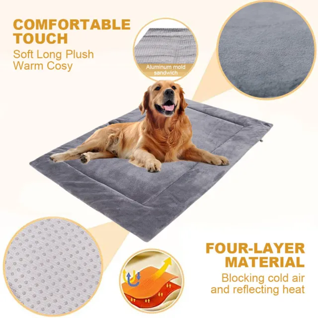 Almohadillas autocalentables antideslizantes engrosadas para perros producto para mascotas (gris L)