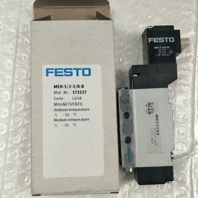 1PC New FESTO MEH-5/2-1/8-B Solenoid Valve 173127 Expedited Shipping