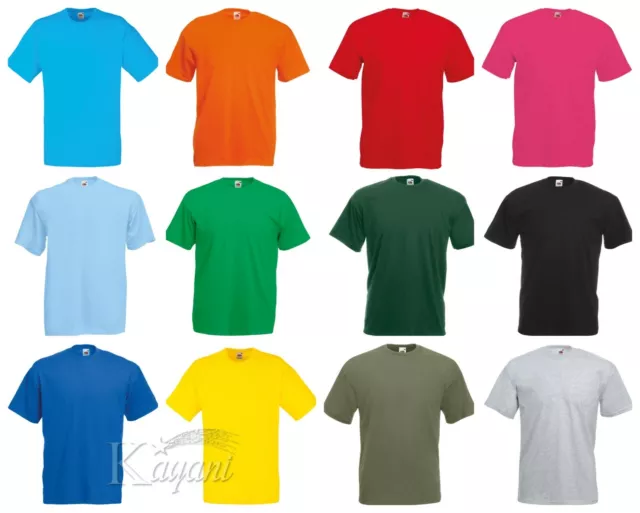 Fruit Of The Loom Mens T Shirts Plain Cotton Short Sleeve T-shirt Tee Top New