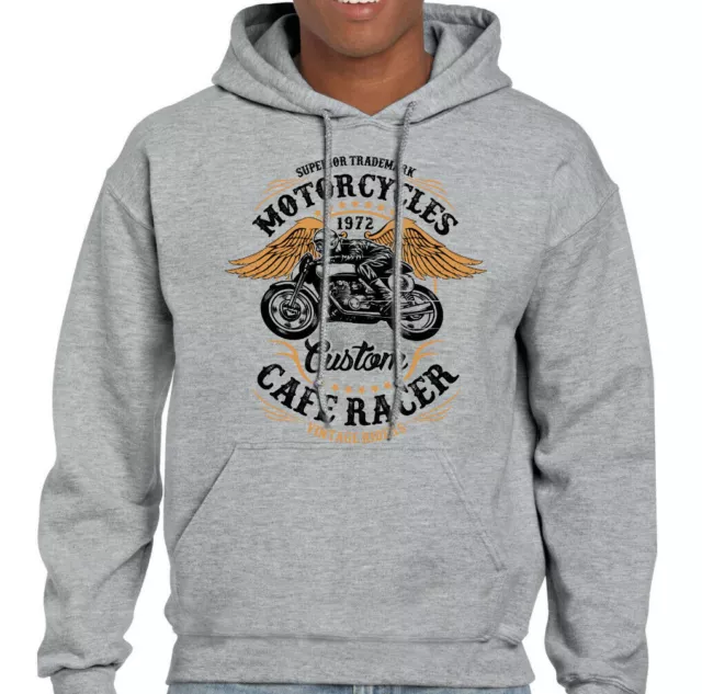 Custom Cafe Racer Mens Biker Hoodie Motorbike Motorcycle Enthusiast Bike Top
