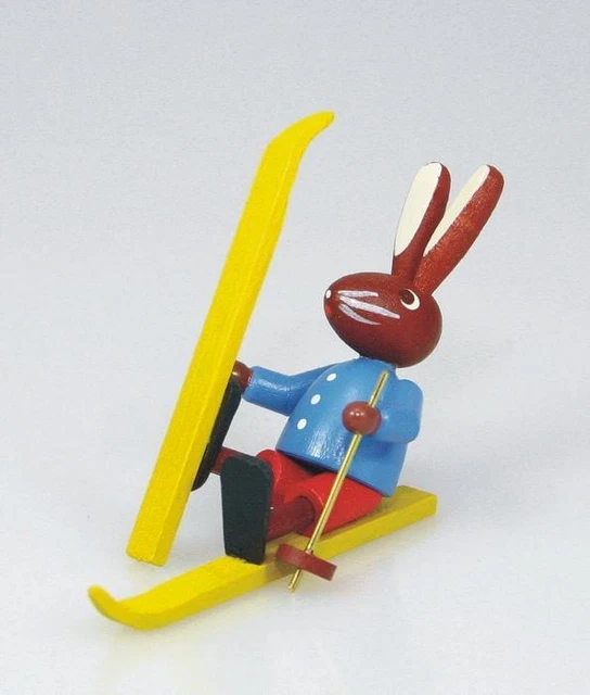 Sciatori Sturzhase 4,5 CM Decorazione di Pasqua Lepre Seiffen Nuovo 224/339/5