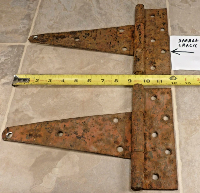 Vintage Rustic T-Strap Hinges Lot Of 2 Measures 12X7 In 2