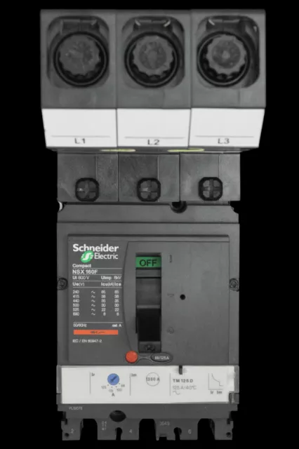 SCHNEIDER 125 AMP 36kA TRIPLE POLE MCCB MGP1253X NSX160F