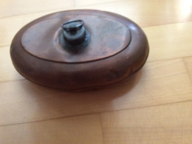 alte kleine Kupfer Bettflasche Wärmflasche Reinkupfer Retro mit Drehverschluss