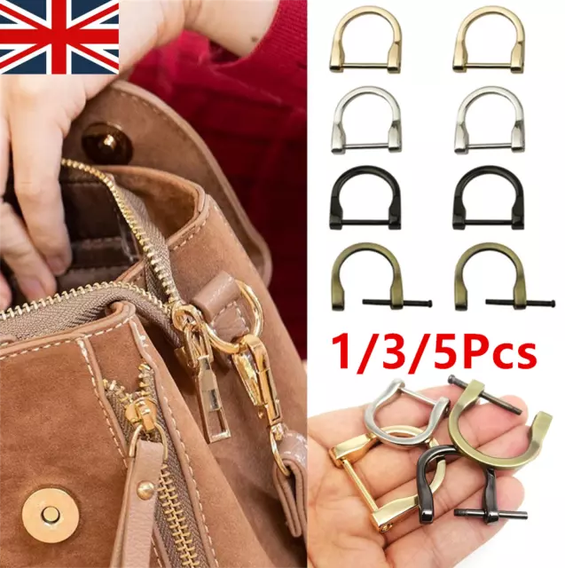 1-5Pcs Detachable Leather Hand Bag Purse Strap Belt Web D Dee Ring Buckle Clasp/ 3