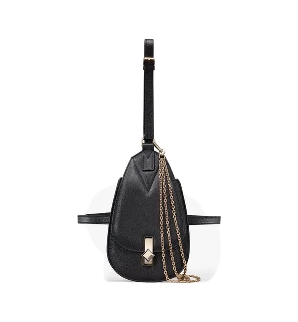 MCM Milano Black Goat Skin Leather 4-in-1 Sling Belt Bag