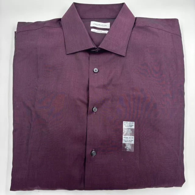 Calvin Klein Steel + Regular Fit Maroon Dressed Shirt