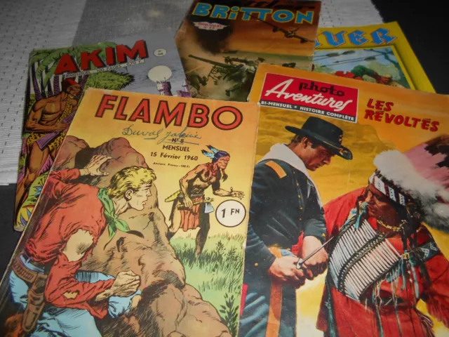 Collection Lot De 5  Revues  Flambo  . Les Revoltes.  Akim . Britton   . Oliver