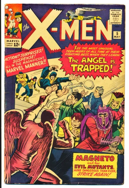 X-MEN #5 1964 VG-FN 2nd Scarlett Witch, Quicksilver, Mastermind 3rd Magneto NICE