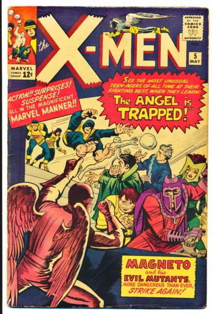 X-MEN #5 1964 VG-FN 2nd Scarlett Witch, Quicksilver, Mastermind 3rd Magneto NICE