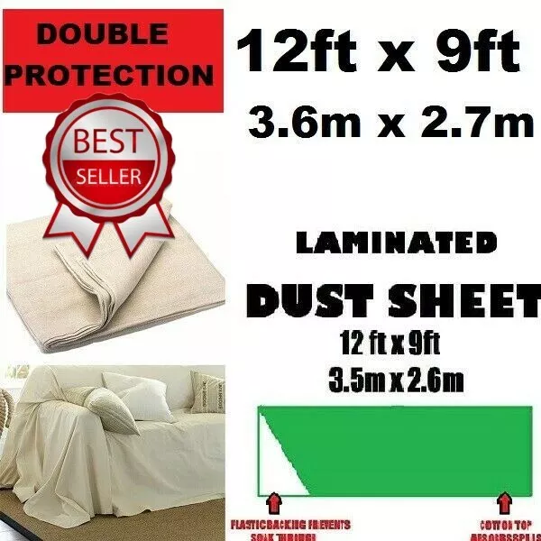 Cotton Dust Sheet Large Heavy Duty Decorating Paint Protection Twill Cover DIY