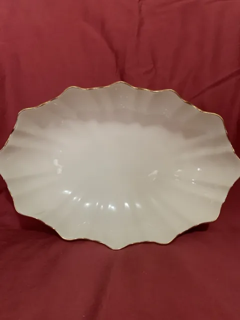 Lenox SYMPHONY Oval Footed Serving Bowl Centerpiece Scalloped Fluted