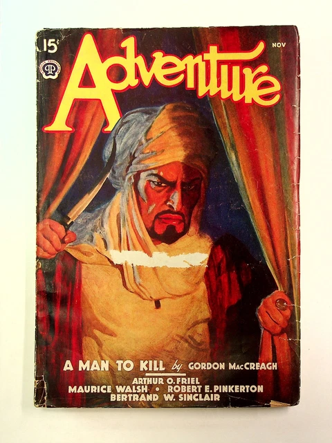 ADVENTURE PULP/MAGAZINE NOV 1938 Vol. 100 #1 GD/VG 3.0 qualité basse ...