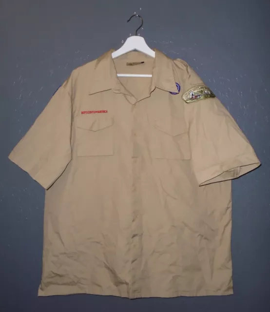 BOY SCOUTS Poplin Uniform Shirt BSA UPF Sun Proof Scout Mens Size XL