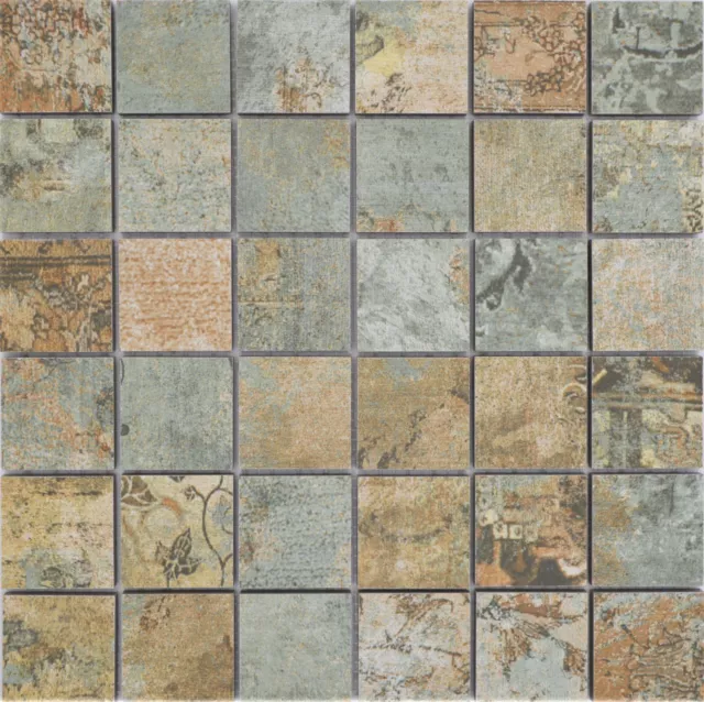 Mosaico de cerámica gres porcelánico beige marrón gris verde mate suelo de pared 14-47CB_b