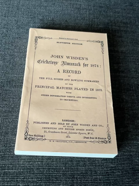 Wisden Cricketers’ Almanack 1874 - facsimile edition