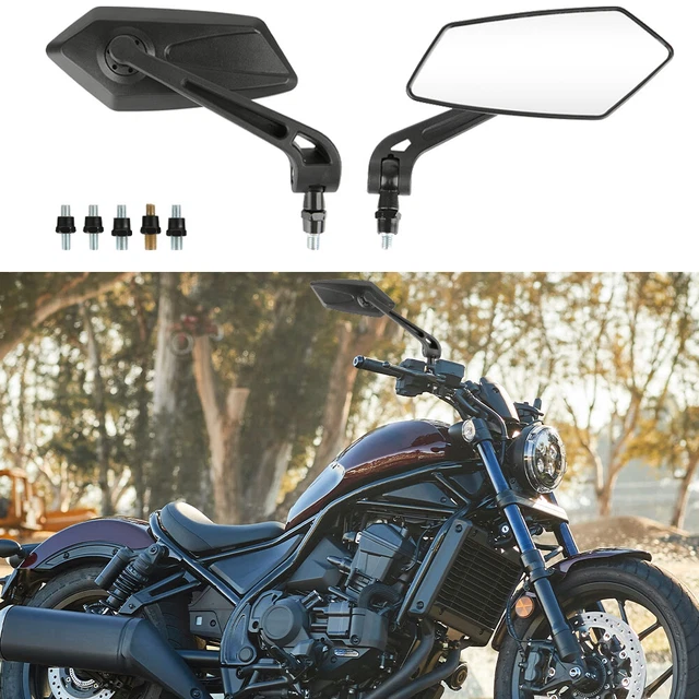For Honda Rebel 300 CMX 300 250 500 1100 Motorcycle Side Mirrors Rearview Black