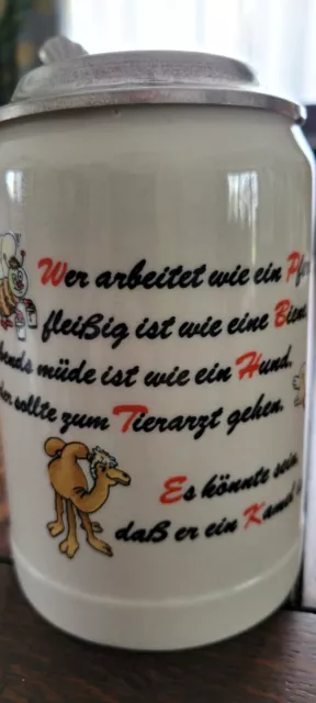 Bierkrug Bierseidel mit Zinndeckel 0,4 L Stammtisch Geburtstag Geschenk Männer