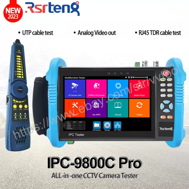 Rsrteng 8K CCTV IP Camera Tester IPC-9800C Pro Network Test Tool Cable Tracer