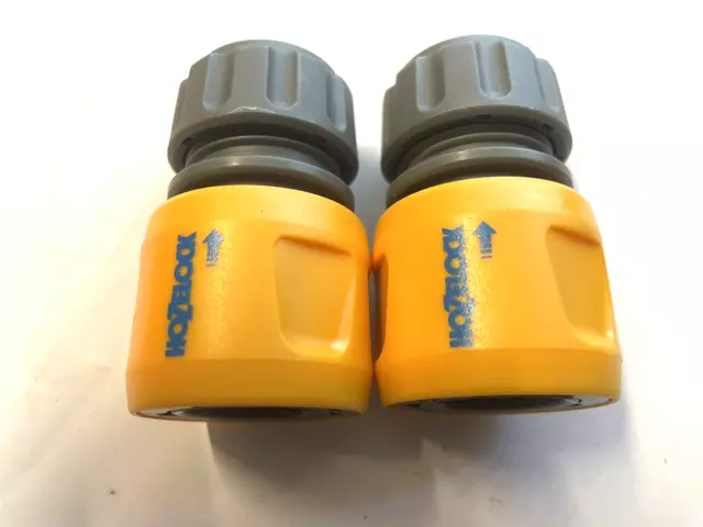 2 x Hozelock Quick Release Garden Hose pipe Connector fitting non water stop.
