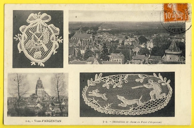 cpa RARE Views of SILVERAN (Orn) LACE EMBROIDERY Lace HUNTING MEDALLIONS