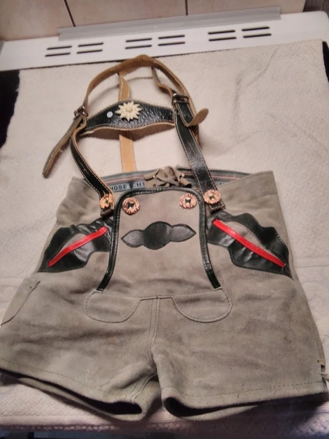 Bellissimi Pantaloni In Vera Pelle Per Bambini Tg 92
