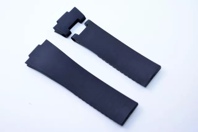 Uhrenarmband Kunststoff 25 mm Schwarz für Ulysse Nardin Marine Rubber strap