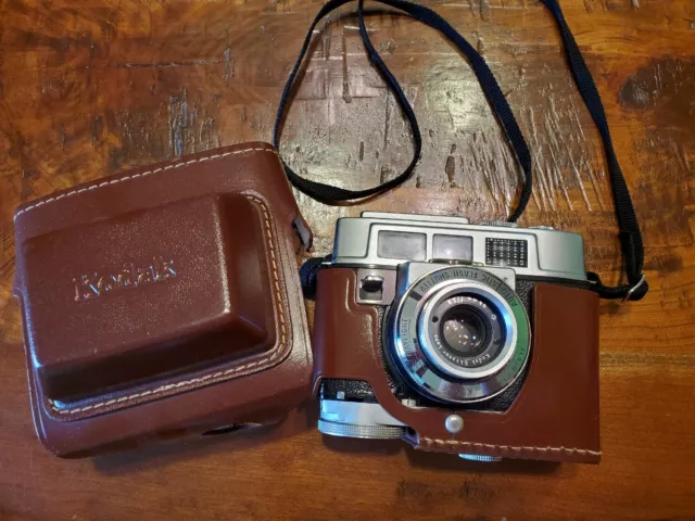 Cámara Kodak Motormatic 35F, medidor de exposición Weston, estuche de bloqueo, punto azul...