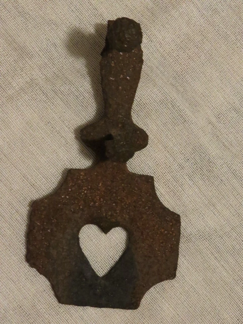Primitive Hand Wrought Iron Heart Door Hardware