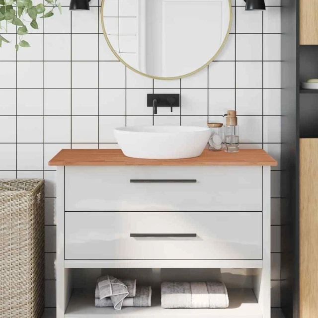 Waschtischplatte Arbeitsplatte Waschtischkonsole Platte Massivholz Buche vidaXL