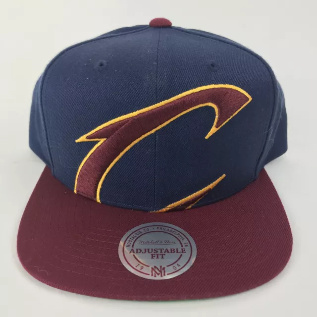 Cleveland Cavaliers Cavs NBA Mitchell & Ness XL Logo Snapback Red Blue Cap Hat