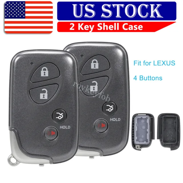 2 Flip Remote Car Key Fob Shell Case for 2010 2011 2012 2013 2014 LEXUS LS600h