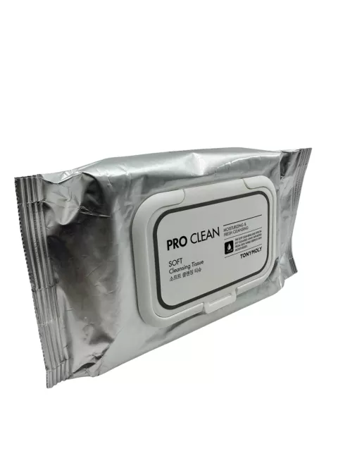 TonyMoly Pro Clean Soft Tissue Moisturizing & Fresh Cleansing Wipes 50 CT