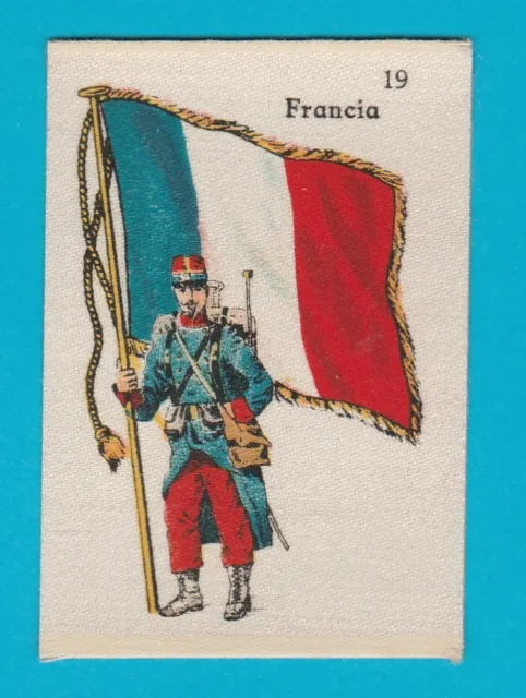 Silk ' Flag With Soldier ' - France - La Favorita (Canary Islands) - 1915